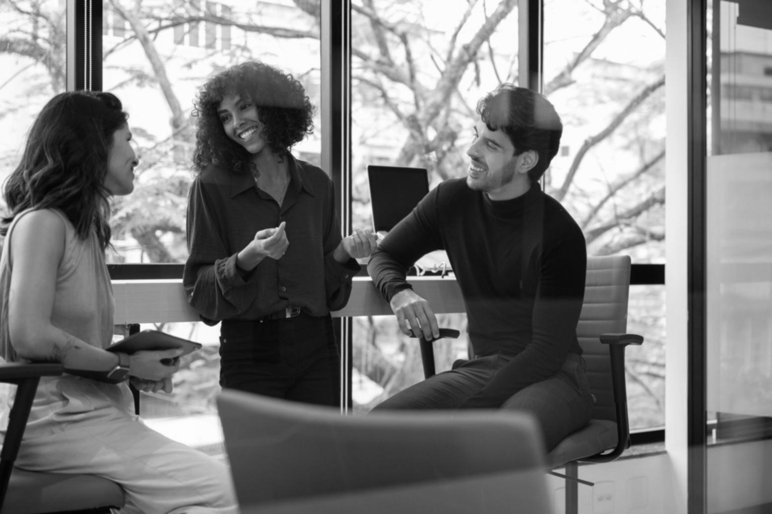 Business professionals reviewing financial planning documents